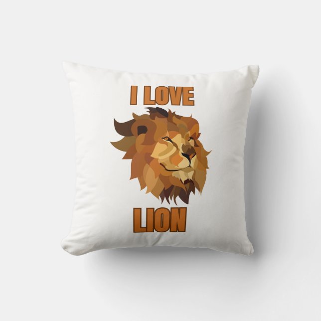 I Love Lion – Animal Lover Design for Wildlife Fan Kissen (Vorderseite)
