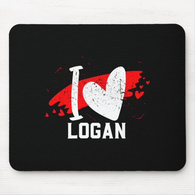 I Love Logan I Heart Logan  Mousepad (Vorne)