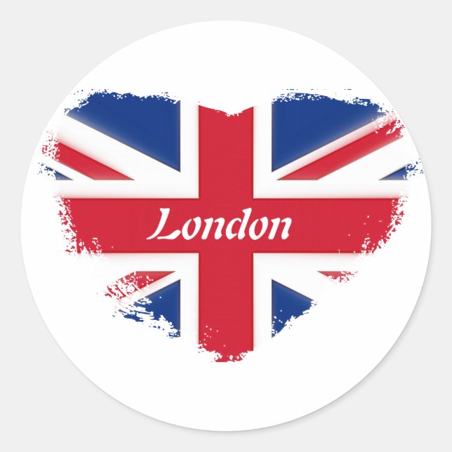 I love London Runder Aufkleber (Vorderseite)