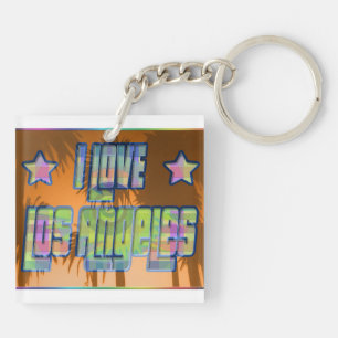 I LOVE Los Angeles Belle Orange Sunset Keychai