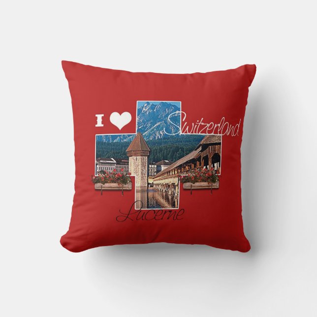 I love Lucerne, Suisse - Coussin (Recto)