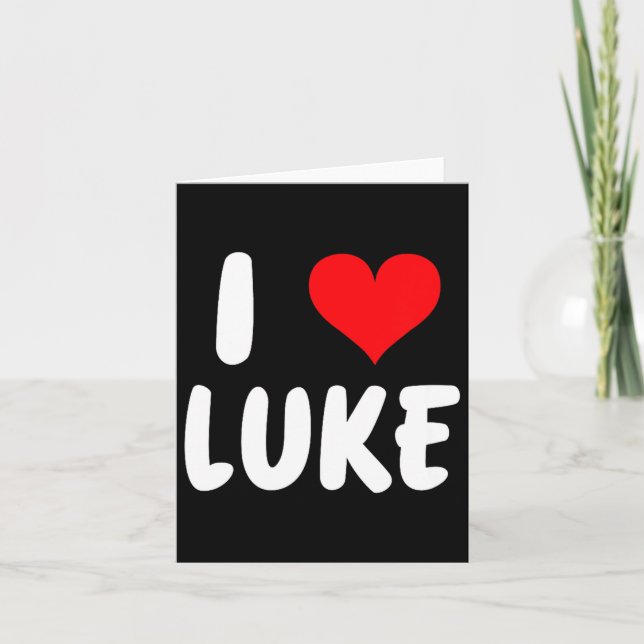 I Love Luke - Heart - Name  Karte (Vorderseite)
