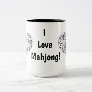 I Love Mahjong Mug Zweifarbige Tasse