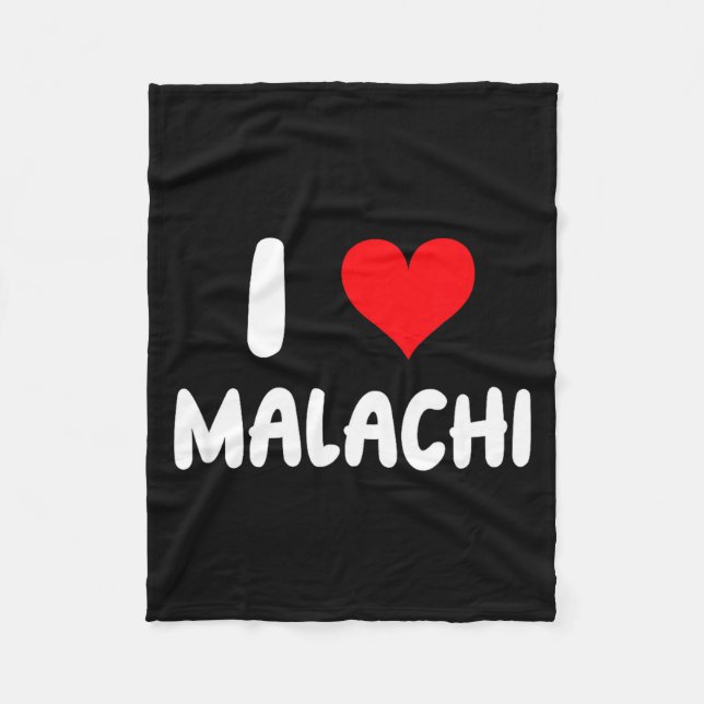 I Love Malachi - Heart - Name  Fleecedecke (Vorderseite)