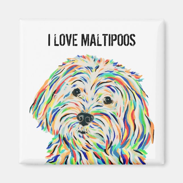 I Love Maltipoos Magnet (Devant)