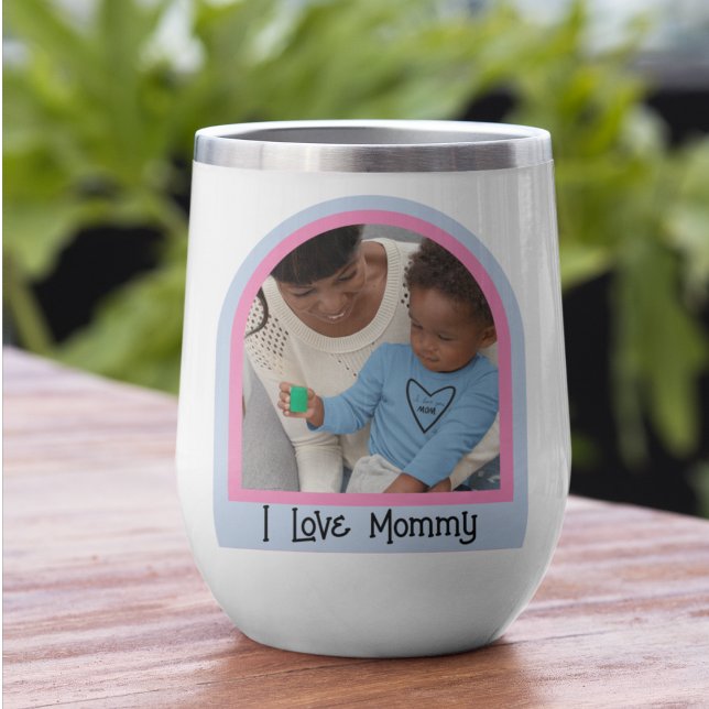 I Love Maman Famille Photo Bouteille d'eau (Créateur téléchargé)