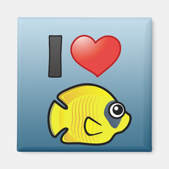 I Love Masked Butterflyfish Magnet (Vorne)