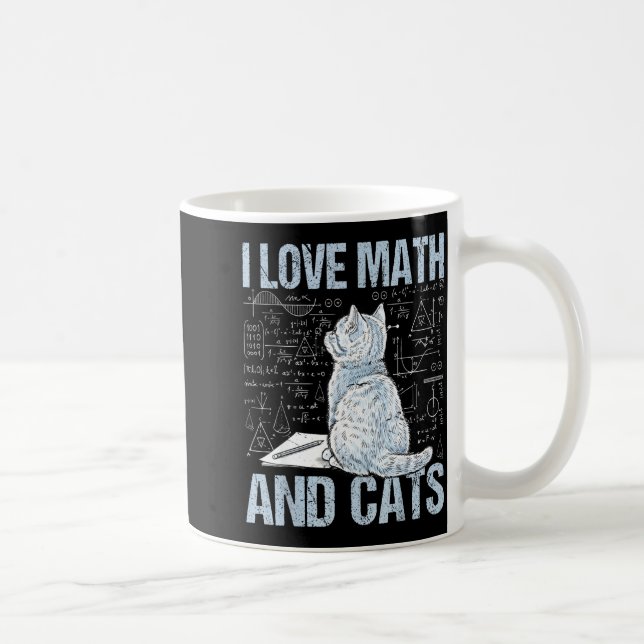 I Love Math And Cats Science Teacher Student Funny Kaffeetasse (Rechts)