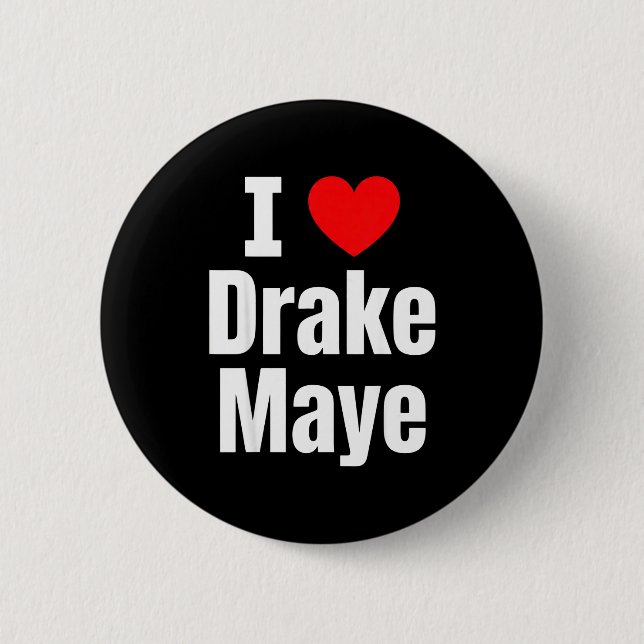 I Love Maye Football Fan  Button (Vorderseite)