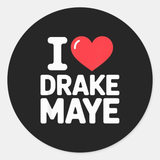 I Love Maye  Runder Aufkleber (Vorderseite)