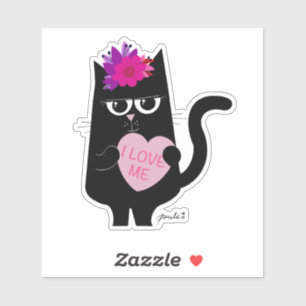 I Love Me - Sticker blanc brillant de 4"