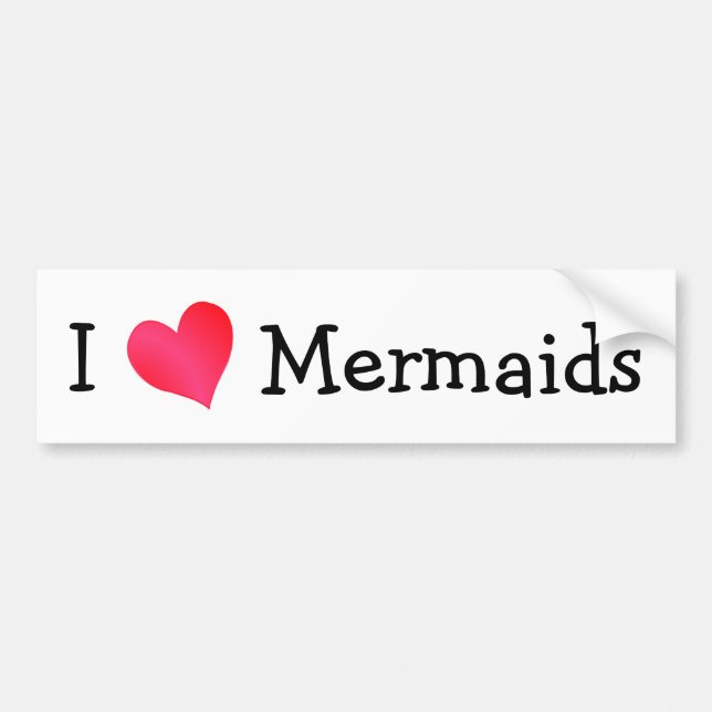 I Love Mermaids Autoaufkleber (Vorne)