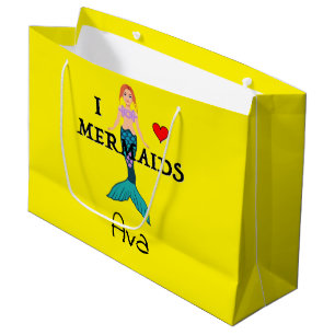 I Love Mermaids Design - Sac Cadeau - Grand