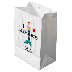 I Love Mermaids Design - Sac Cadeau - Moyen