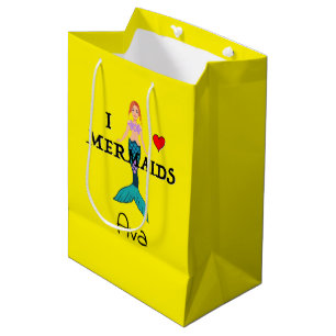 I Love Mermaids Design - Sac Cadeau - Moyen