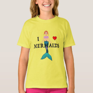 I Love Mermaids Design - T-Shirt de base pour fill