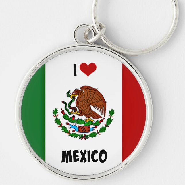 I Love Mexico, Mexican Flag, Schlüsselanhänger (Vorne)