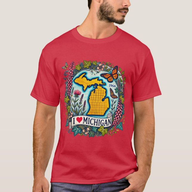 I Love Michigan Oversized 2 T-Shirt (Vorderseite)