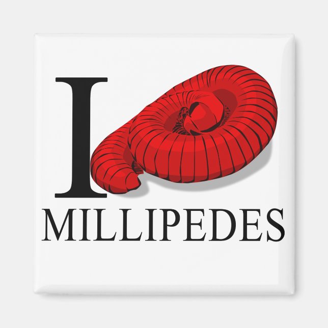 I Love Millipedes Magnets (Devant)