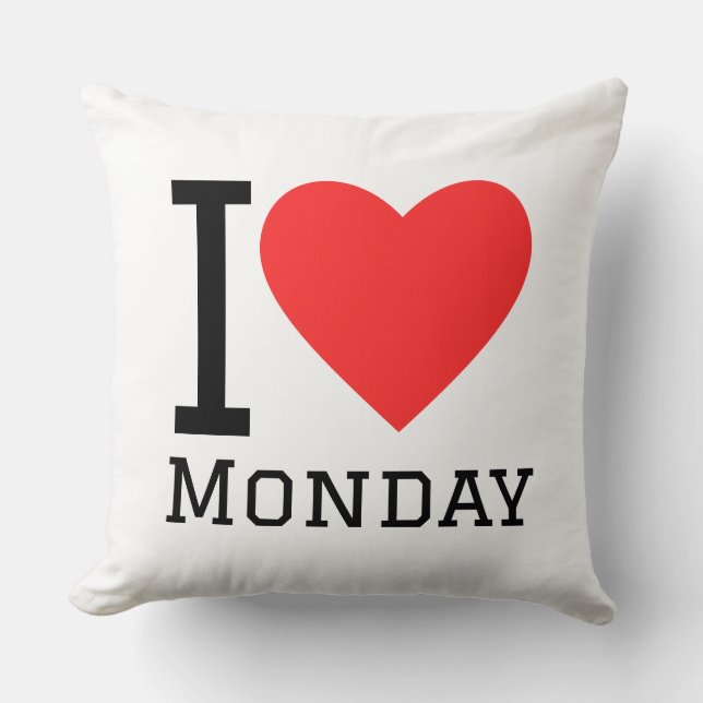 I love monday  square sticker kissen (Vorderseite)