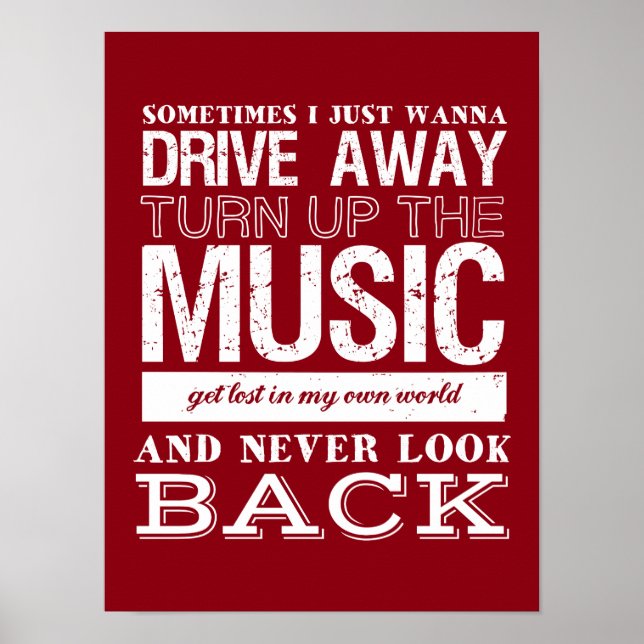 I Love Music Citations Poster Freedom and Escape (Devant)