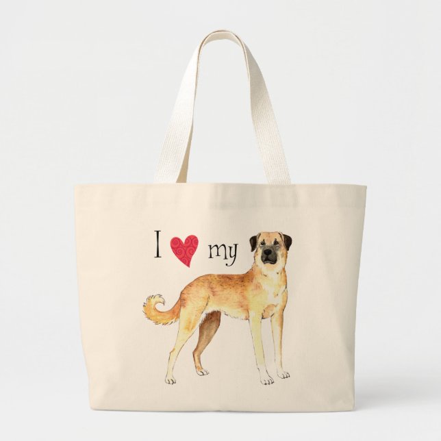 I Love my Anatolian Shepherd Jumbo Stoffbeutel (Vorne)