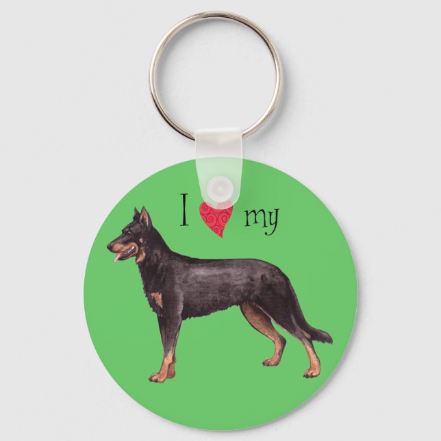 I Love my Beauceron Schlüsselanhänger (Vorderseite)