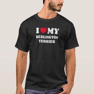 I Love My Bedlington Terrier Dog Owner Heart T-Shirt