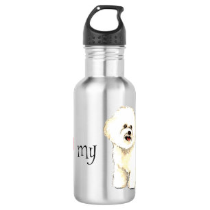 I Love my Bichon Friise Edelstahlflasche