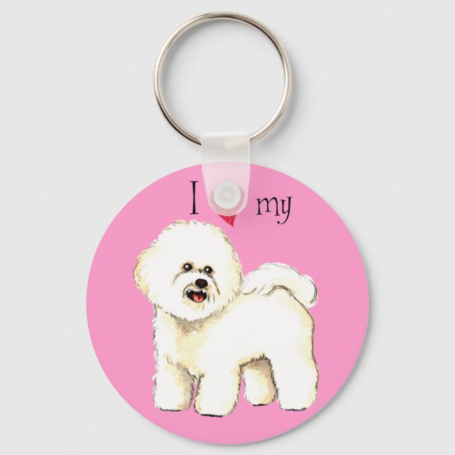 I Love my Bichon Friise Schlüsselanhänger (Vorderseite)