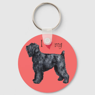 I Love my Black Russian Terrier Schlüsselanhänger