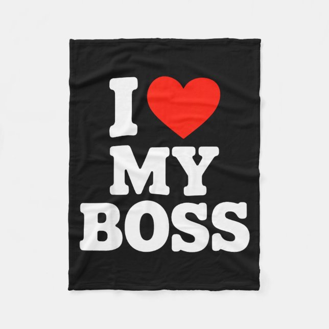 I Love My Boss  Fleecedecke (Vorderseite)