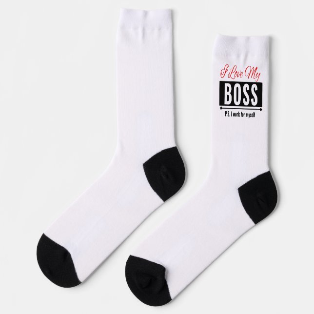 I Love My Boss Socken (Linkes Detail)
