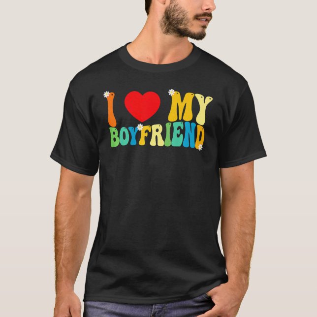 I Love My Boyfriend BF  Red Heart Love   Valentine T-Shirt (Vorderseite)