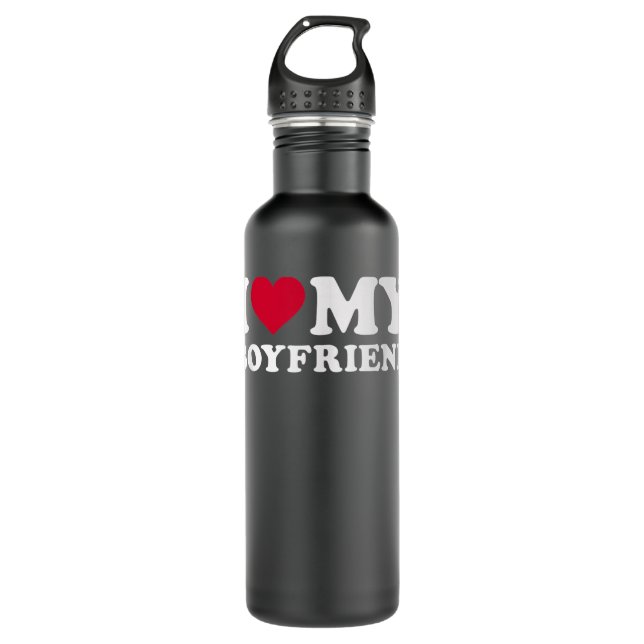 I love my boyfriend edelstahlflasche (Vorderseite)