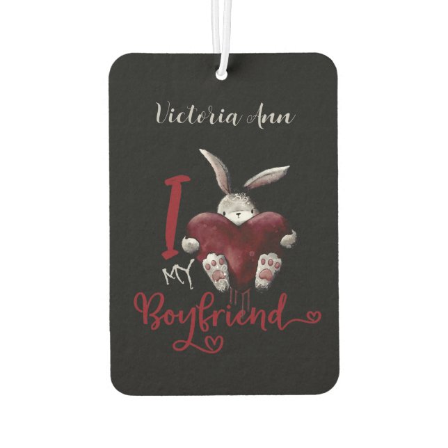 I Love My Boyfriend Gothic Personalized Autolufterfrischer (Rückseite)
