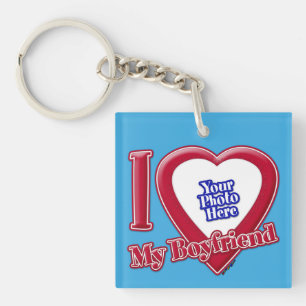 I Love My Boyfriend Photo Red Heart Turquoise
