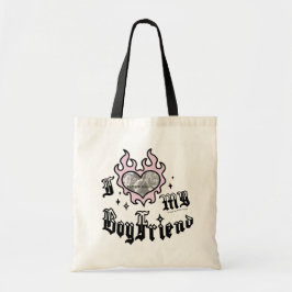 I Love My Boyfriend - Pink - DingusDesign  Tragetasche