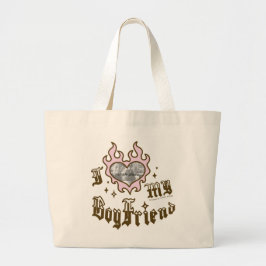 I Love My Boyfriend - Red - DingusDesign Jumbo Stoffbeutel