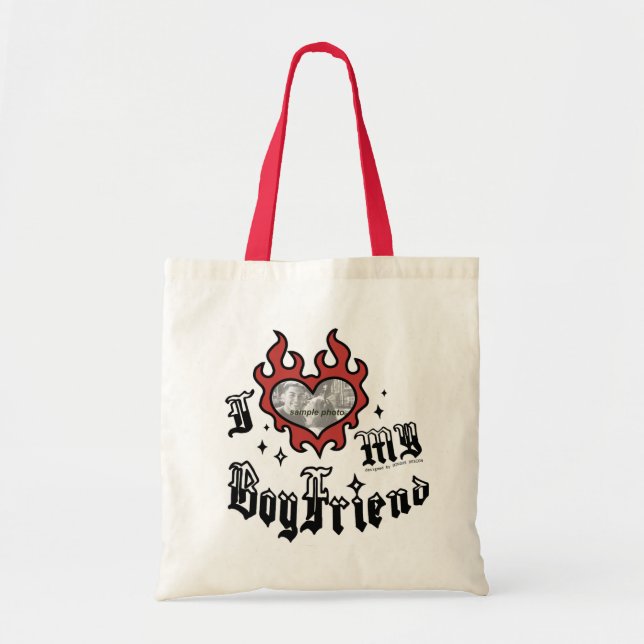 I Love My Boyfriend - Red - DingusDesign  Tragetasche (Vorne)