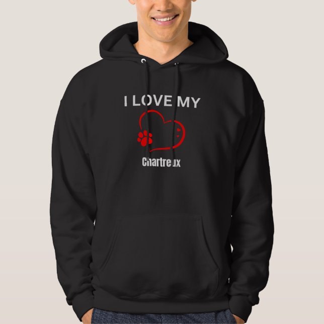 I love my chartreux breed cat Cat Hoodie (Vorderseite)