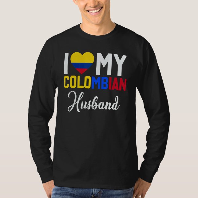 I Love My Colombian Husband Canada Flag Married Co T-Shirt (Vorderseite)