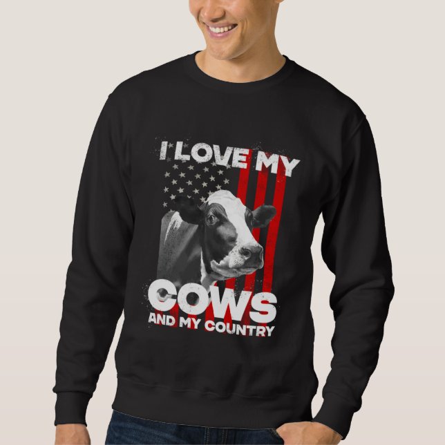 I love my cows dairy farmer farming     sweatshirt (Vorderseite)