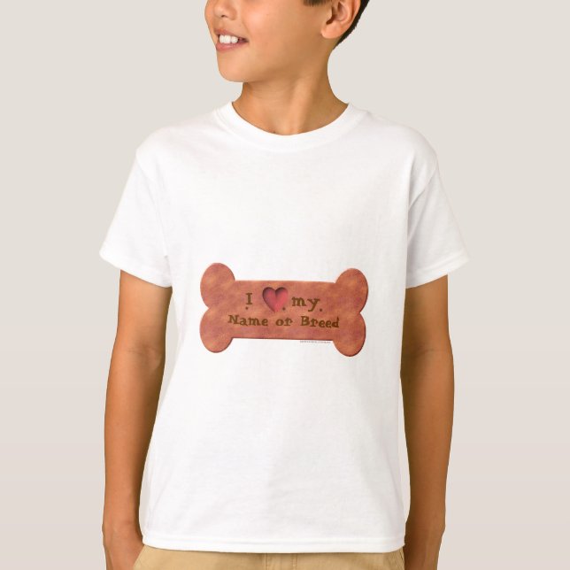 I Love my Dog Breed Biscuit template T-Shirt (Vorderseite)