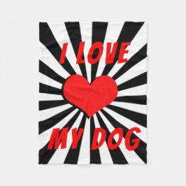 I love my dog mit Herz Fleecedecke