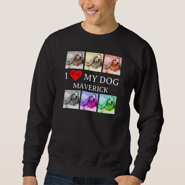 I LOVE MY DOG Pop Art Pet Lover Sweatshirt (Vorderseite)