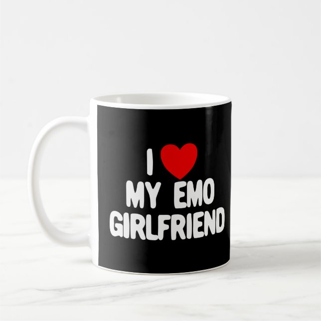 i Love My Emo Girlfriend Red Heart Emo Girlfriend Kaffeetasse (Links)