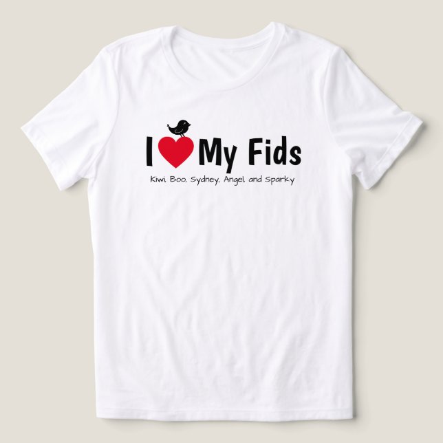I Love My Fids Feathered Kids Canary Finch Tri-Blend Shirt (Design Vorderseite)