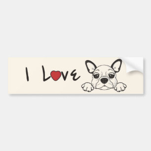 I Love My French Bulldog Autoaufkleber