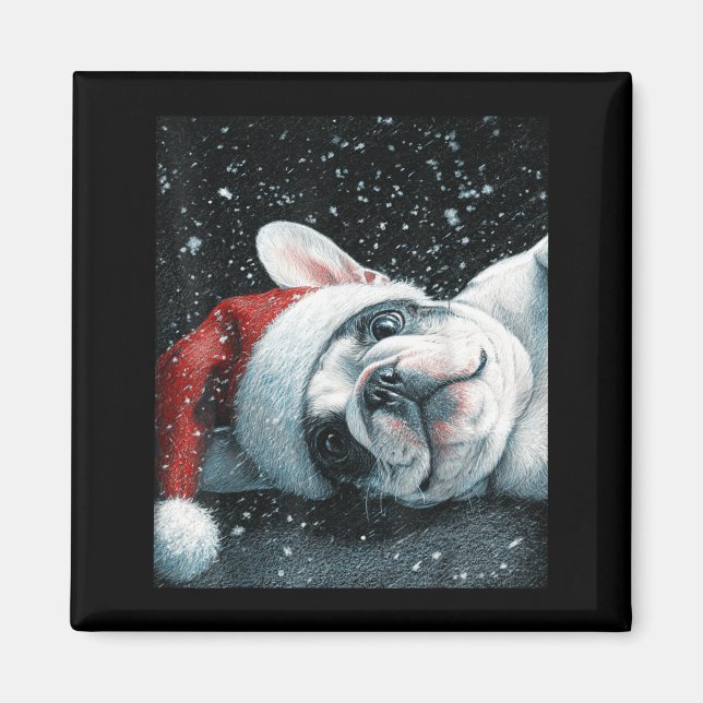 I Love My French Bulldog Christmas Cute  Magnet (Vorne)